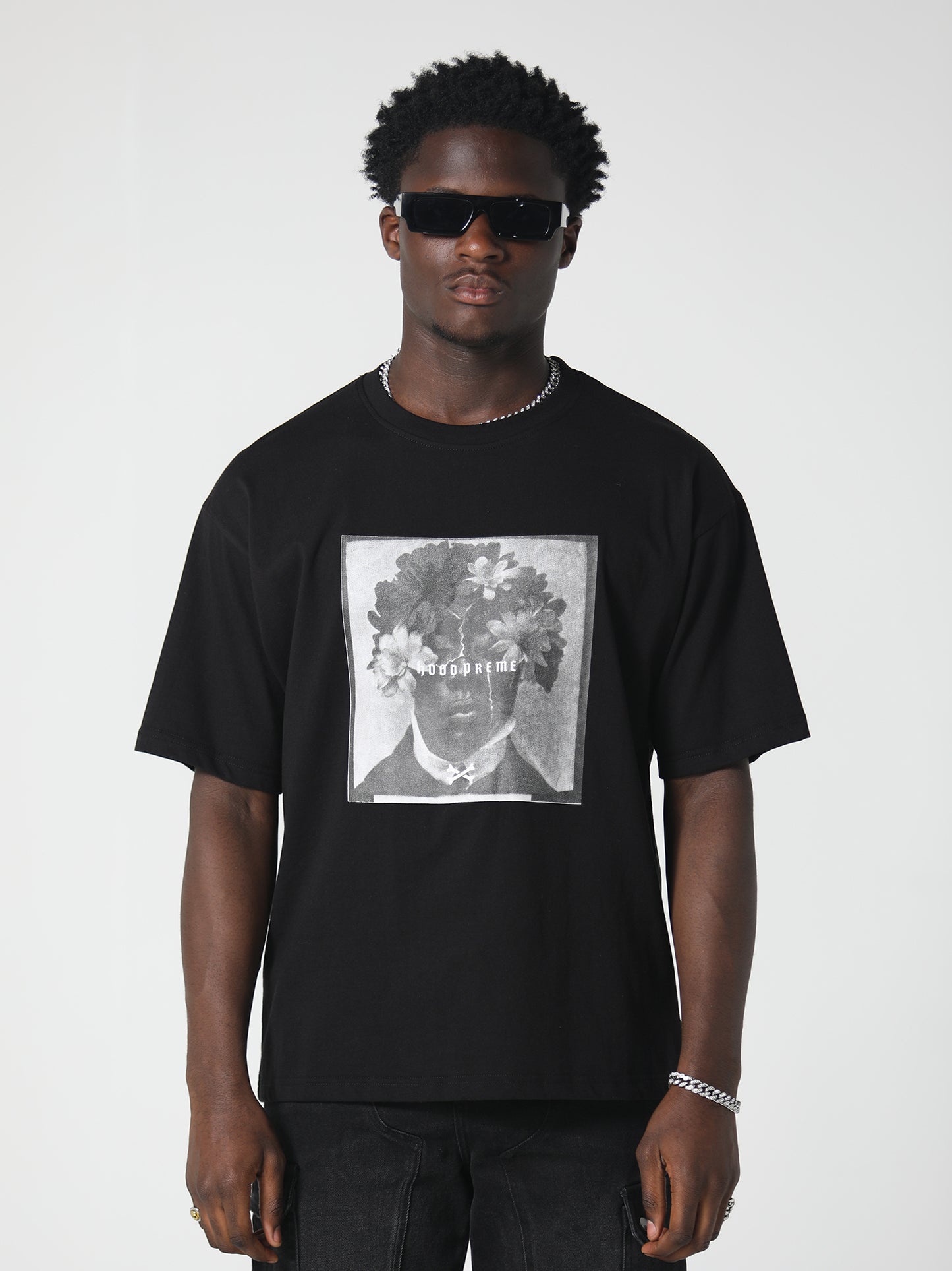 FLORAL MAINE T-SHIRT BLACK