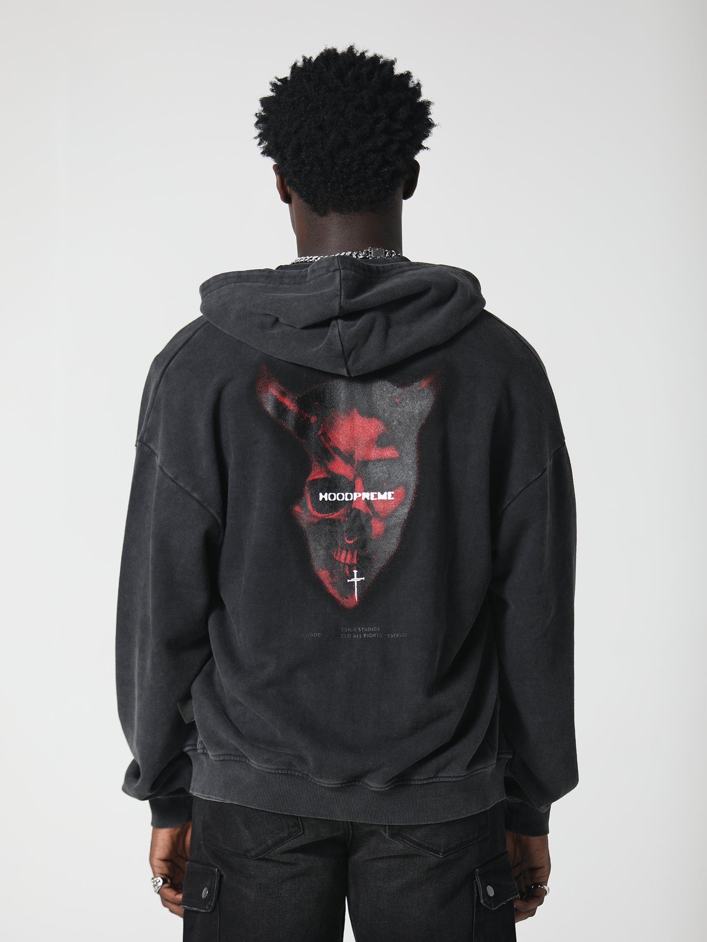 SPLIT PERSONALITY HOODY WASHED BLACK