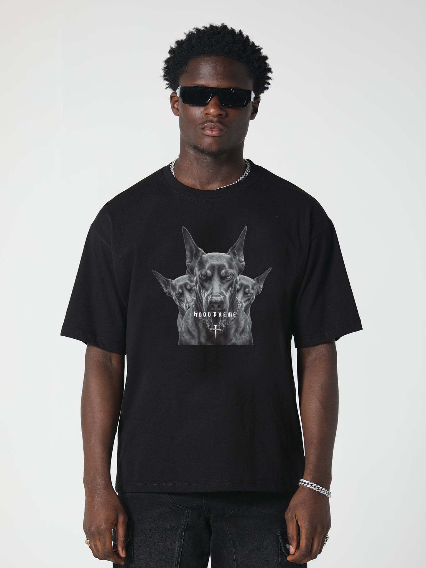 ON GUARD T-SHIRT WASHED BLACK