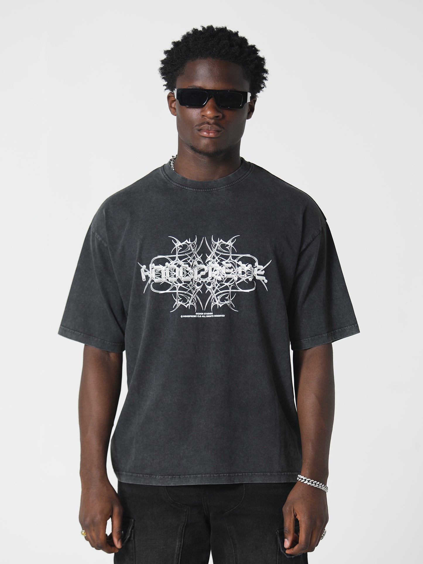 TRIBAL T-SHIRT WASHED BLACK