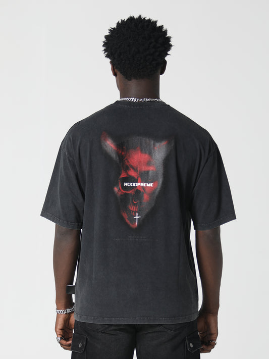 SPLIT PERSONALITY T-SHIRT WASHED BLACK