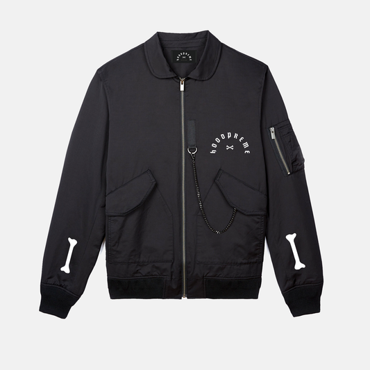 HEAVY HOODPREME BOMBER JACKET  BLACK