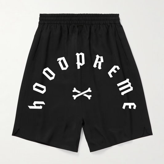 HEAVY APLIQUE SHORT BLACK