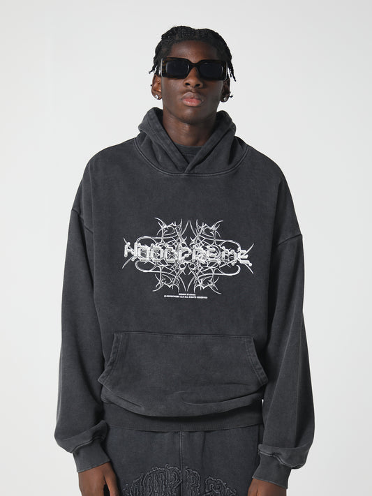 TRIBAL HOODY WASHED GREY