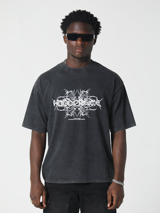 TRIBAL T-SHIRT WASHED BLACK
